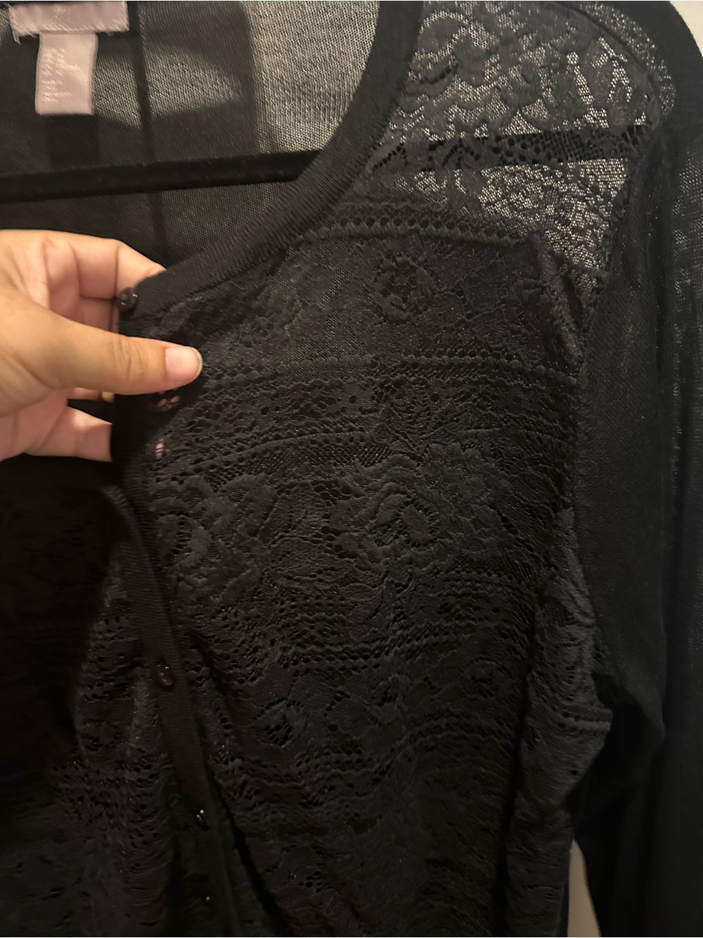 H&M Black Lace Button-Front Cardigan - Picture 3 of 4